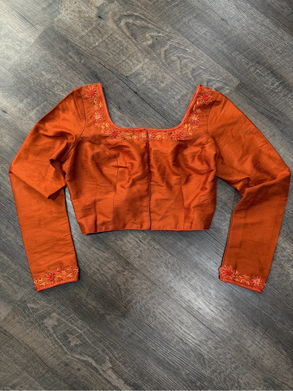 Rust Orange Embroidered Women's Blouse